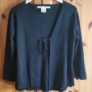 Max Studio Open Front Tie Cardigan
